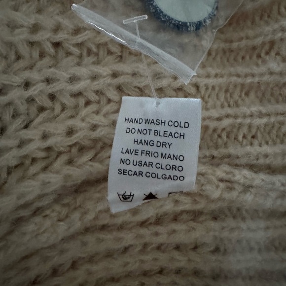 Women's Like Love Beige Cardigan with Denim Pockets S - Picture 12 of 15